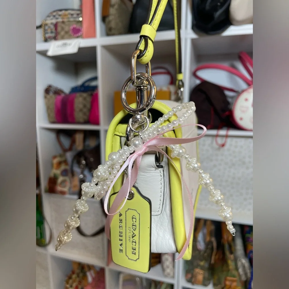 Coach Legacy Archival Two Tone Leather Penny Crossbody in Parchment/Citrine🍋
